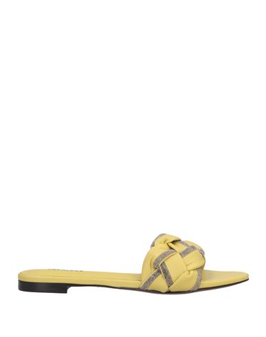 Lola Cruz Woman Sandals Light Yellow Size 6 Soft Leather