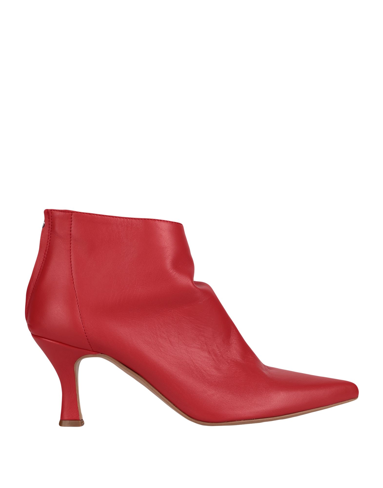 Shop Ovye' By Cristina Lucchi Woman Ankle Boots Coral Size 7 Calfskin In Red