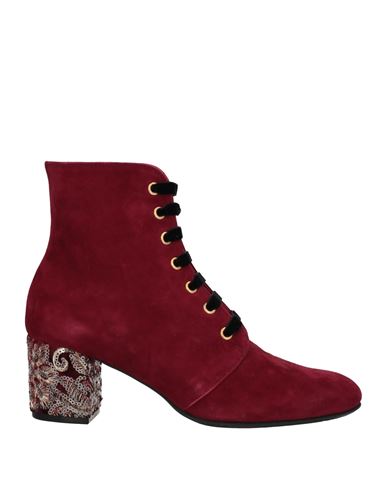 Le Babe Woman Ankle Boots Burgundy Size 7 Textile Fibers In Red