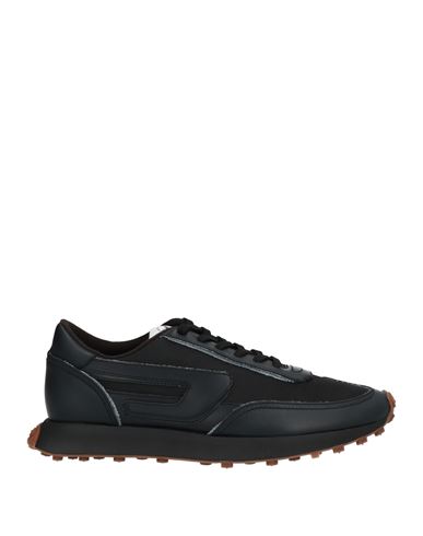 Diesel Man Sneakers Black Size 10 Leather, Textile Fibers