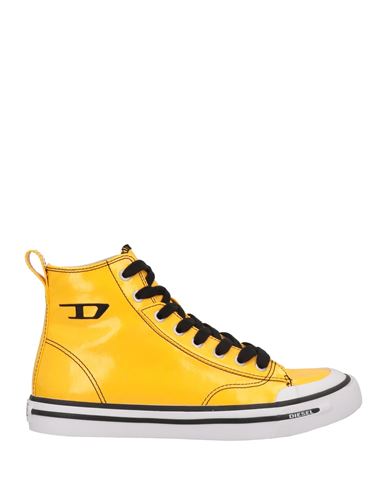 Diesel Woman Sneakers Yellow Size 6.5 Polyurethane, Polyamide