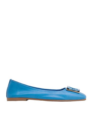 8 By Yoox Leather Ballet Flats Woman Ballet Flats Azure Size 5 Ovine Leather In Blue