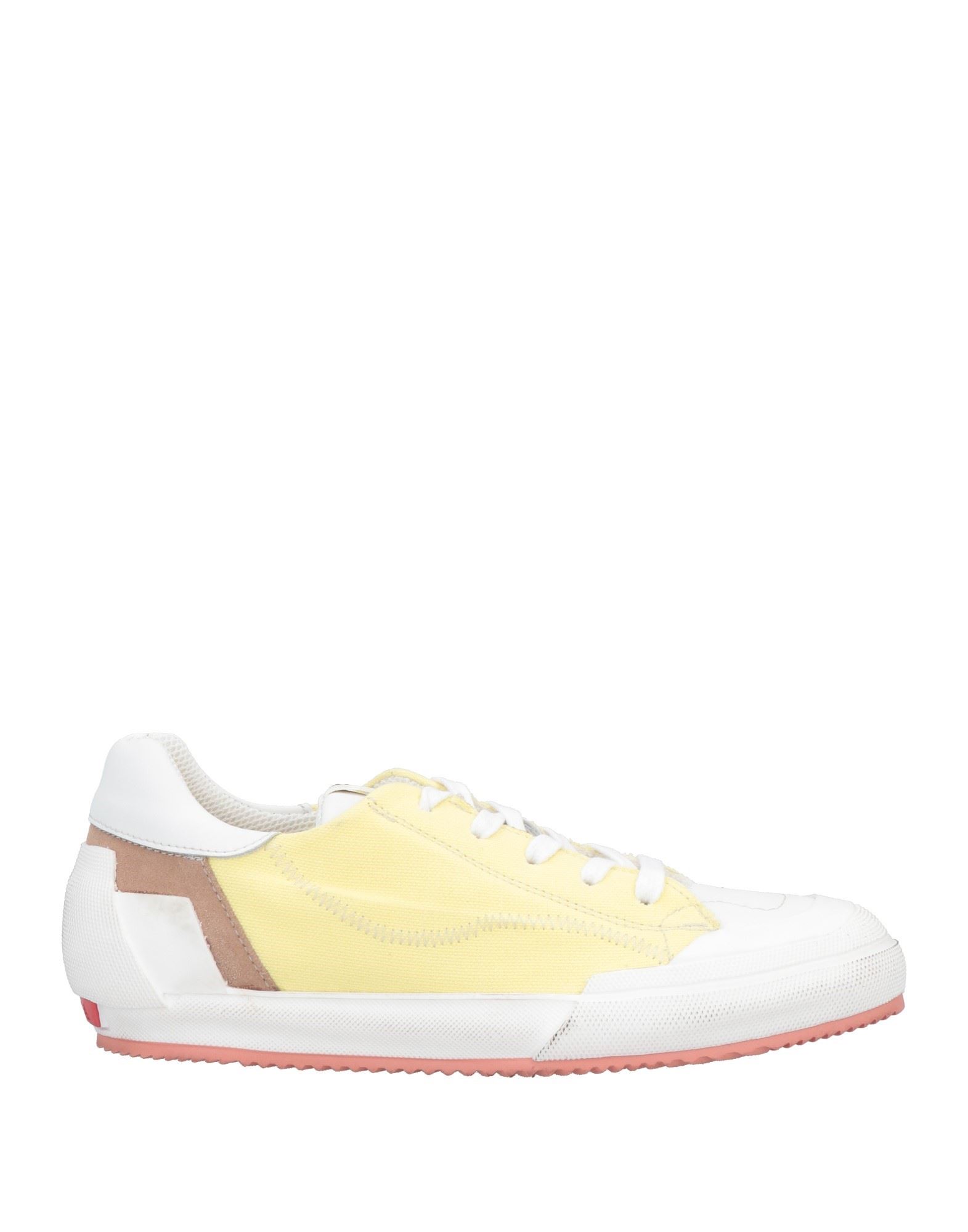 Andìa Fora Woman Sneakers Light Yellow Size 9 Soft Leather, Textile Fibers