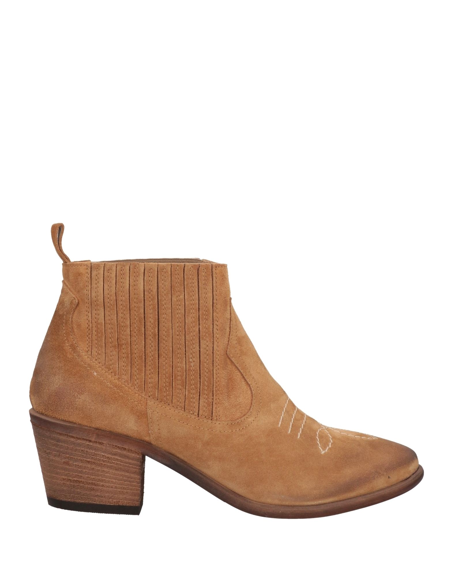 Je T'aime Woman Ankle Boots Camel Size 10 Leather In Beige