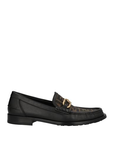Fendi Leather Loafers With Buckle Detail In Black
