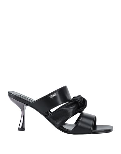 Karl Lagerfeld Panache Triple Strap Sandal Woman Sandals Black Size 5 Goat Skin