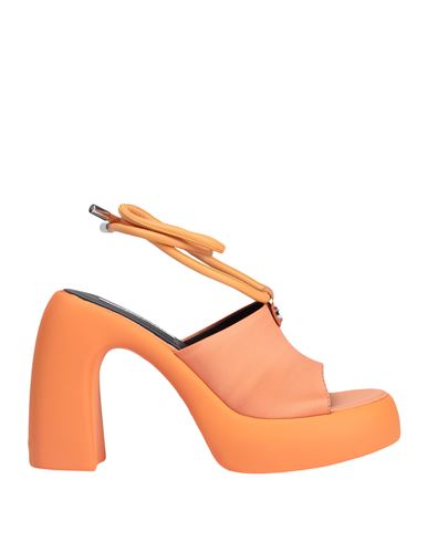 Karl Lagerfeld Astragon Hi Longlace Slide Woman Sandals Orange Size 10 Textile Fibers