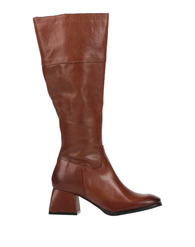 Divine Follie Woman Knee Boots Tan Size 10 Soft Leather In Brown