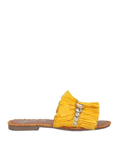 Gioia.a. Gioia. A. Woman Sandals Yellow Size 7 Leather, Textile Fibers