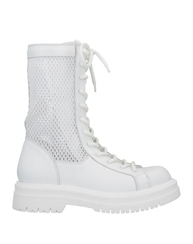 Mich E Simon Mich Simon Woman Ankle Boots White Size 10 Leather, Textile Fibers