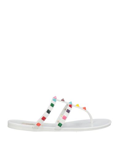 Valentino Garavani Woman Thong Sandal White Size 8 Pvc - Polyvinyl Chloride In White