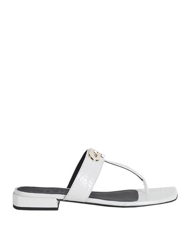 Furla Woman Toe Strap Sandals Off White Size 5 Soft Leather