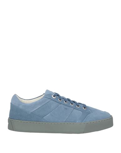 Santoni Man Sneakers Pastel Blue Size 11.5 Soft Leather