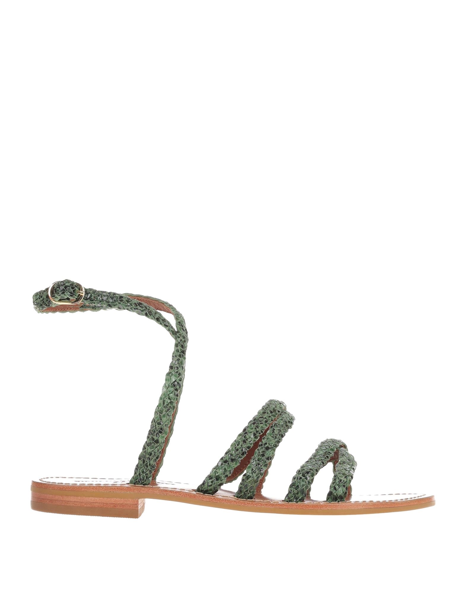 COULEUR POURPRE COULEUR POURPRE WOMAN SANDALS GREEN SIZE 7 SOFT LEATHER