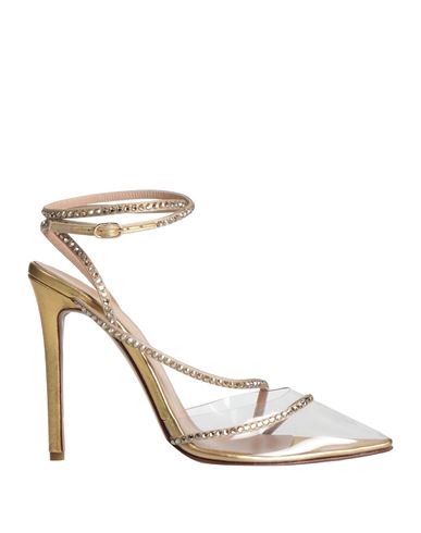 Andrea Wazen Woman Pumps Beige Size 9 Soft Leather, Pvc - Polyvinyl Chloride In Gold