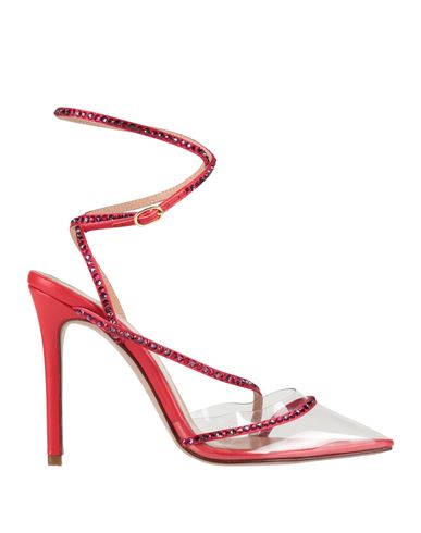 Andrea Wazen Woman Pumps Red Size 8 Leather, Pvc - Polyvinyl Chloride In Red