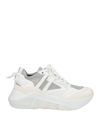 Giorgio Armani Man Sneakers White Size 7 Soft Leather, Textile Fibers