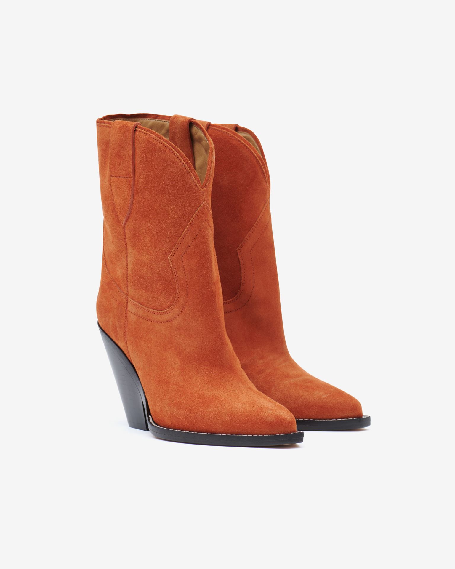 Isabel Marant, Leyane Leather Cowboy Boots - Women - Orange