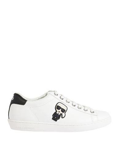 Karl Lagerfeld Woman Sneakers White Size 6 Soft Leather