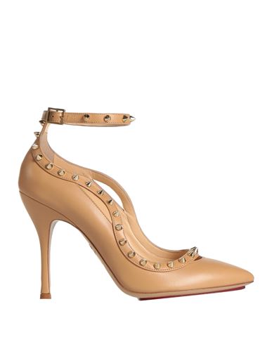 Charlotte Olympia Woman Pumps Sand Size 6.5 Calfskin In Beige