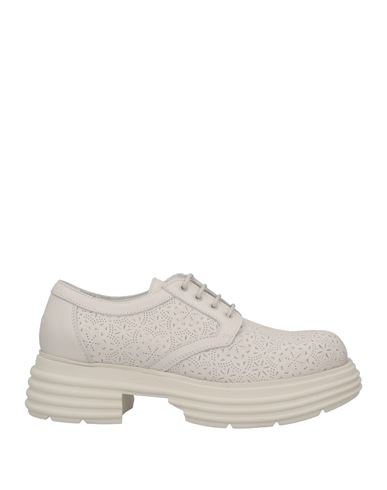 Mich E Simon Woman Lace-up Shoes Off White Size 6 Soft Leather