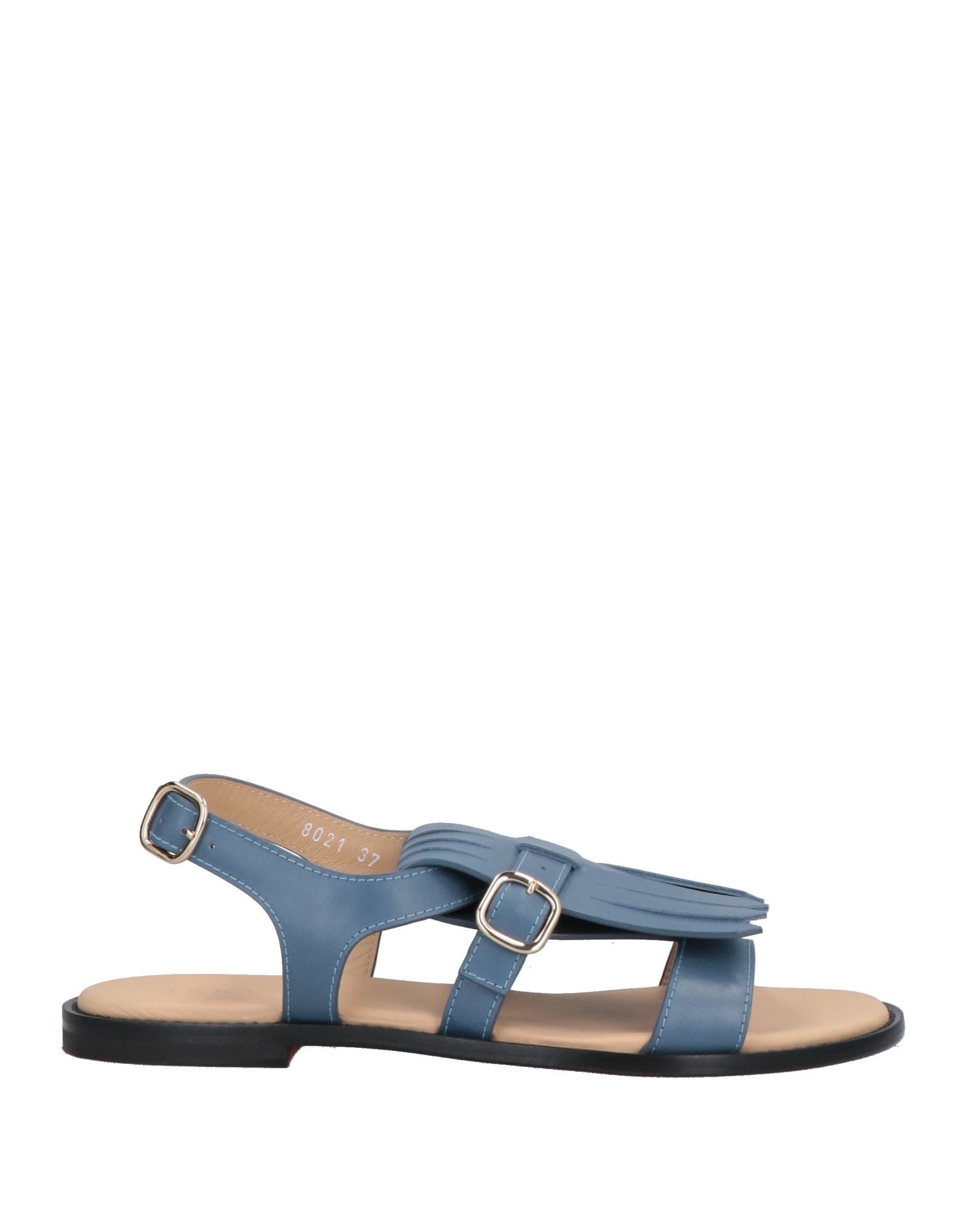 Doucal's Woman Sandals Slate Blue Size 7 Soft Leather