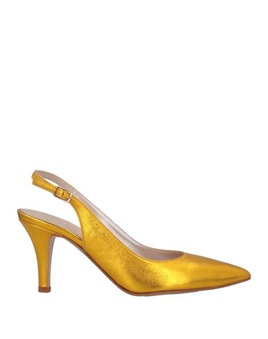 Via Della Spiga Woman Pumps Gold Size 5 Soft Leather In Yellow