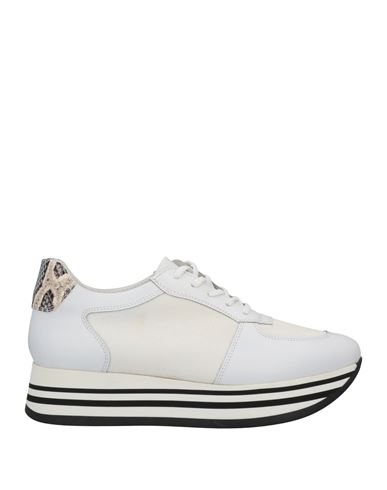 Antica Cuoieria Woman Sneakers White Size 8 Soft Leather, Textile Fibers