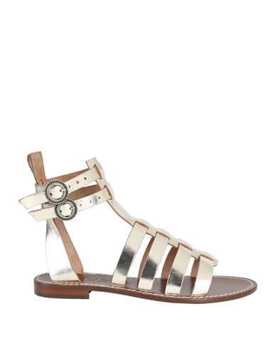 Max & Co . Woman Sandals Gold Size 7 Soft Leather