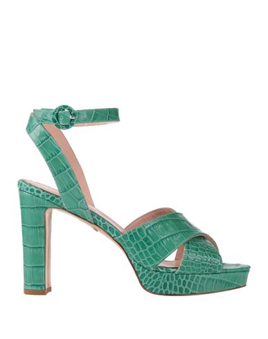 Anna F. Woman Sandals Emerald Green Size 10 Soft Leather