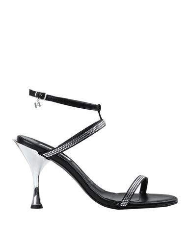 Karl Lagerfeld Woman Sandals Black Size 7 Goat Skin, Textile Fibers