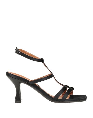 Lorenzo Mari Woman Sandals Black Size 9 Textile Fibers