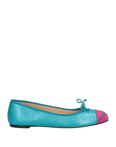 Charlotte Olympia Woman Ballet Flats Turquoise Size 6 Soft Leather In Blue