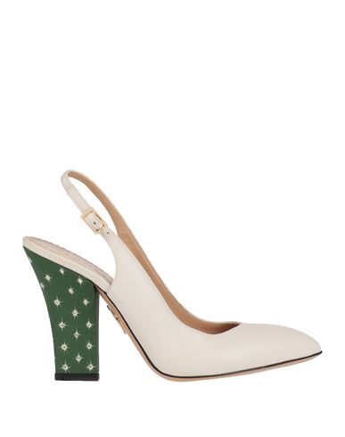 Charlotte Olympia Woman Pumps Off White Size 8.5 Soft Leather