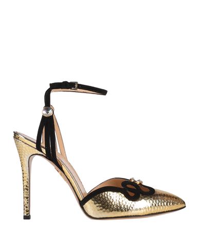 Charlotte Olympia Woman Pumps Gold Size 7 Soft Leather