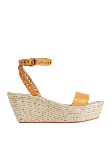 Isabel Marant Woman Espadrilles Light Brown Size 10 Soft Leather In Yellow
