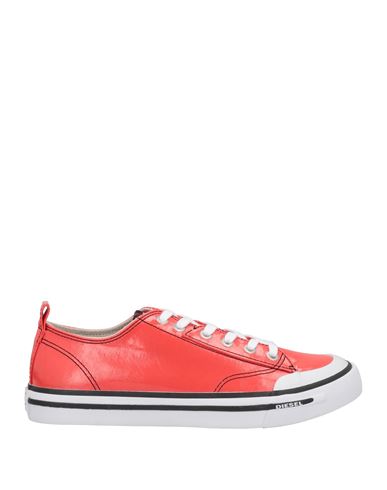 Diesel Woman Sneakers Orange Size 8.5 Textile Fibers In Red