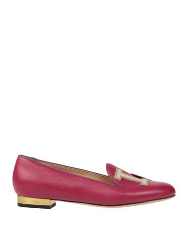 Charlotte Olympia Woman Loafers Magenta Size 7.5 Calfskin