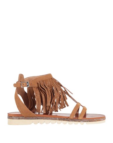 Il Laccio Woman Sandals Camel Size 6 Soft Leather In Brown