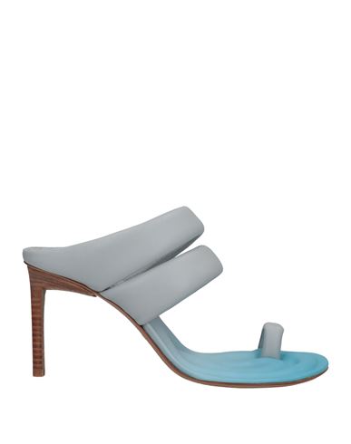 Jacquemus Woman Toe Strap Sandals Light Grey Size 8 Soft Leather
