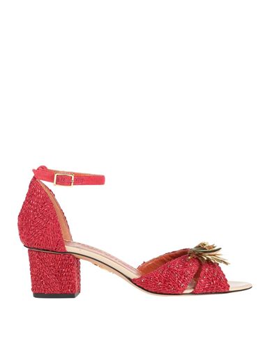 Charlotte Olympia Woman Sandals Red Size 6.5 Textile Fibers