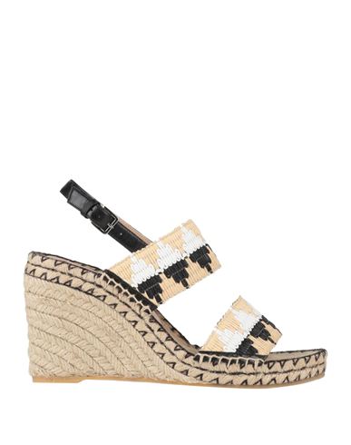 Sergio Rossi Woman Espadrilles Sand Size 10 Textile Fibers, Soft Leather In Beige