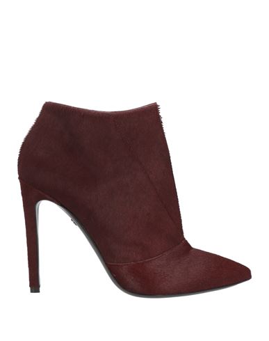 Longchamp Woman Ankle Boots Burgundy Size 11 Soft Leather In Red