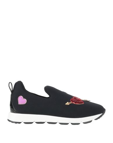 Dolce & Gabbana Babies'  Toddler Girl Sneakers Black Size 10c Polyamide, Elastane, Calfskin