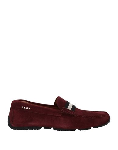 Bally Man Loafers Burgundy Size 7 Calfskin In Red