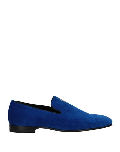 Giuseppe Zanotti Man Loafers Bright Blue Size 14 Textile Fibers