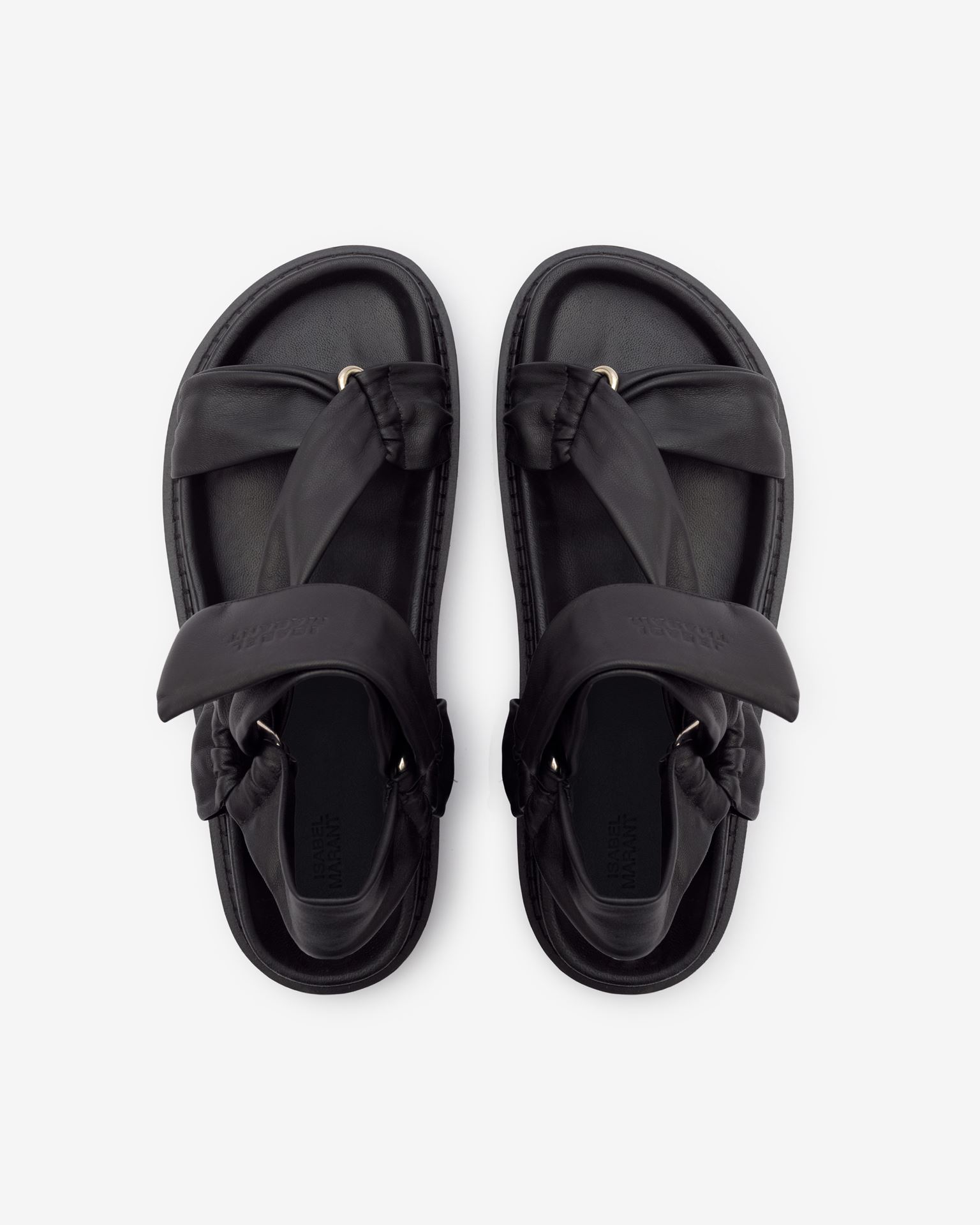 Shop Isabel Marant Naori Leather Sandals In Black