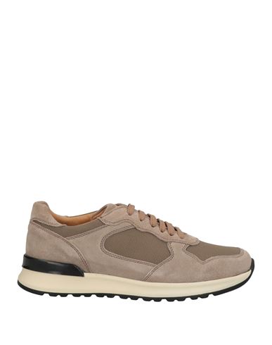 Brian Cress Man Sneakers Dove Grey Size 7 Soft Leather, Textile Fibers In Beige