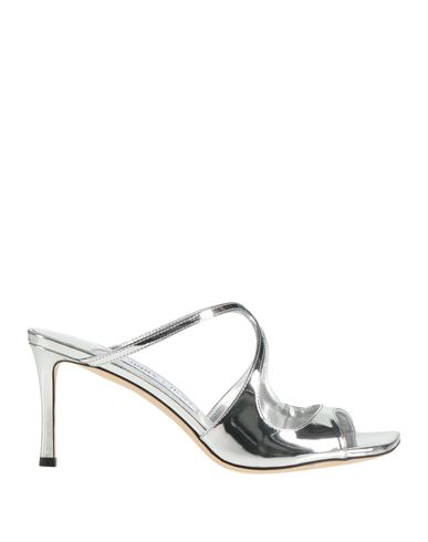 Jimmy Choo 95mm Anise Metallic Leather Mules