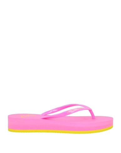 Ea7 Woman Toe Strap Sandals Fuchsia Size 8 Pvc - Polyvinyl Chloride In Pink